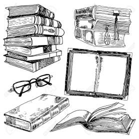 Set of books sketch